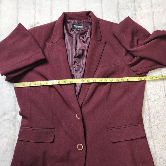 Size 18 Blazer Trench coat Collared long sleeves Wine color JOHN MEYER - Picture 10 of 15